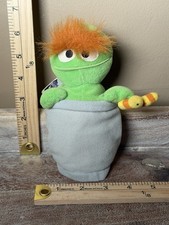 Sesame Street Beans Oscar Grouch 6" Plush Stuffed Animal Toy Vintage 1997 Tyco