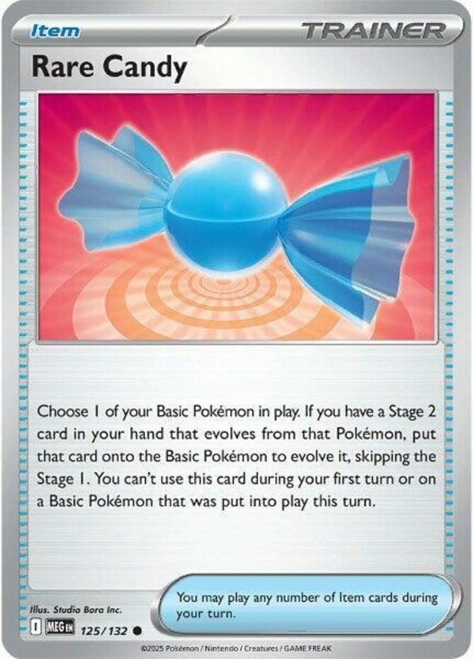 Rare Candy - 125/132 - Common NM, English Pokemon Mega Evolution Base Set