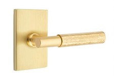 Emtek Select Privacy, Rectangular Rosette, T-Bar Stem, Hammered Handle US4 RH
