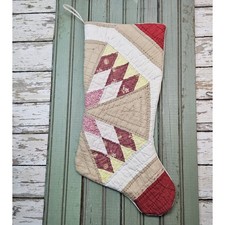 Patchwork Quilt Christmas Stocking Antique Ha...