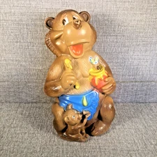 Vintage 1960's Bankers Systems Inc Honey Momma & Baby Bear Honey Pot Coin Bank