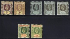 Îles Sous-le-Vent, 1913, Scott #58-60, papier de couleur de surface dans différentes nuances