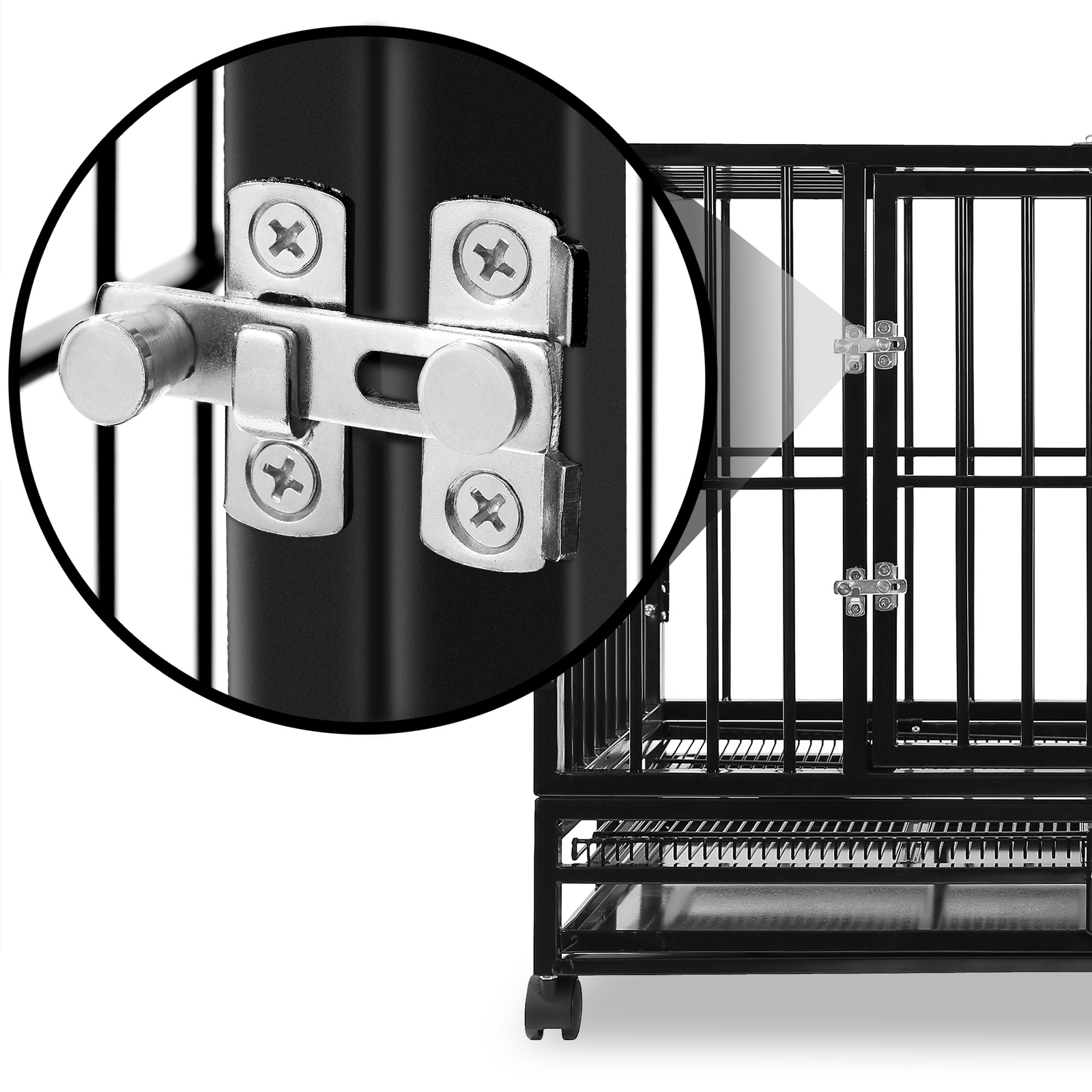 HeavyDuty Metal Dog Crate Cage Indoor Outdoor Kennel Pen eBay