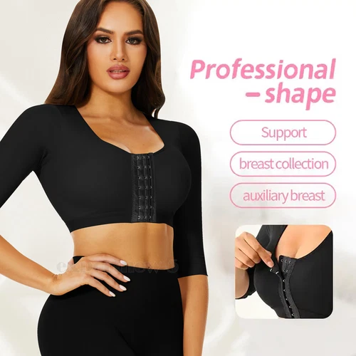 Women's Arm Shaper Post Surgery Compression Sleeves Slimming Fajas Arm Lipo Top - Picture 7 of 21