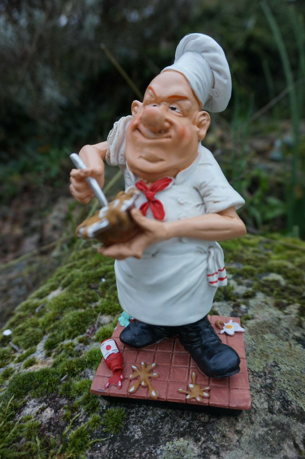 Figurine métier caricature chef cuisinier 3 étoiles statuette collection 841.2423