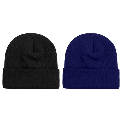 2-Piece Men's Ultra-Soft Cozy Comfy Winter Warm Fur Lined Cuffed Beanie Hat - Bild 10 von 14