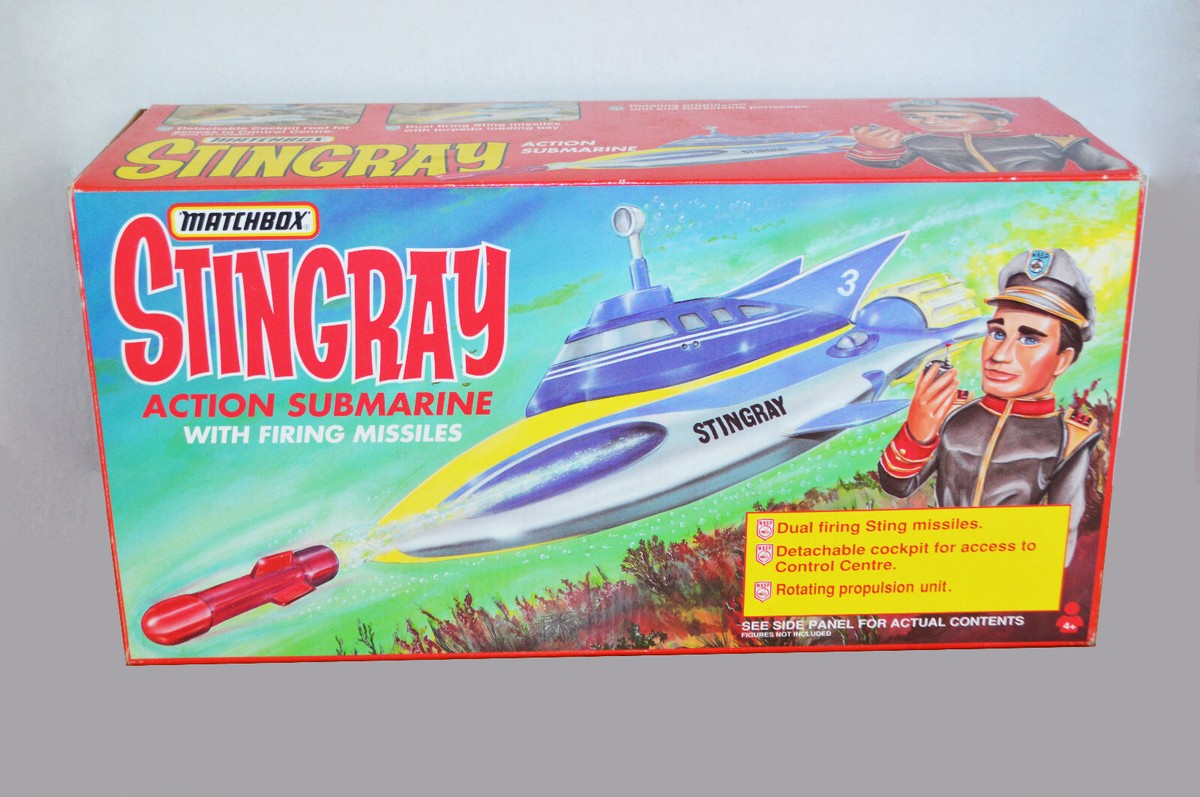 1992 Matchbox Stingray Action Submarine + 5 Figures Gerry