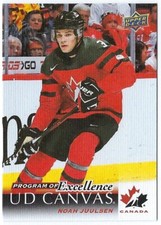 2018/19 Upper Deck Canvas Program of Excellence card# C256 of Noah Juulsen