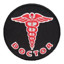 Doctor Caduceus Red Patch, Medical Profession Patches