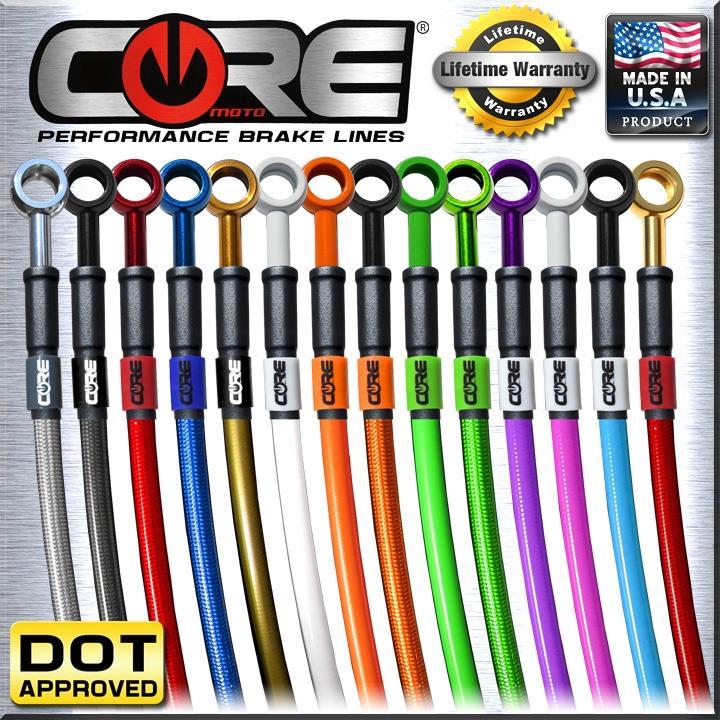 Wezmoto Full Length Race Braided Brake Lines For Suzuki GSXR1000 K5-K6 (2005-2006) – Stainless Steel, PTFE Lined