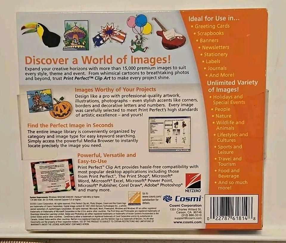 COSMI Print Perfect Clip Art 15,000+ Images Windows 98SE/Me/2000/XP - NEW 2005 - Image 4 of 4