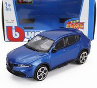 Burago 1/43 Alfa Romeo Blau Ton Modellbau Statisches Modell Diecast