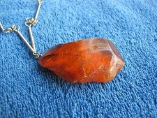 Natural Baltic amber 15 g pendant charm Necklace USSR jewelry 琥珀 gemstone 