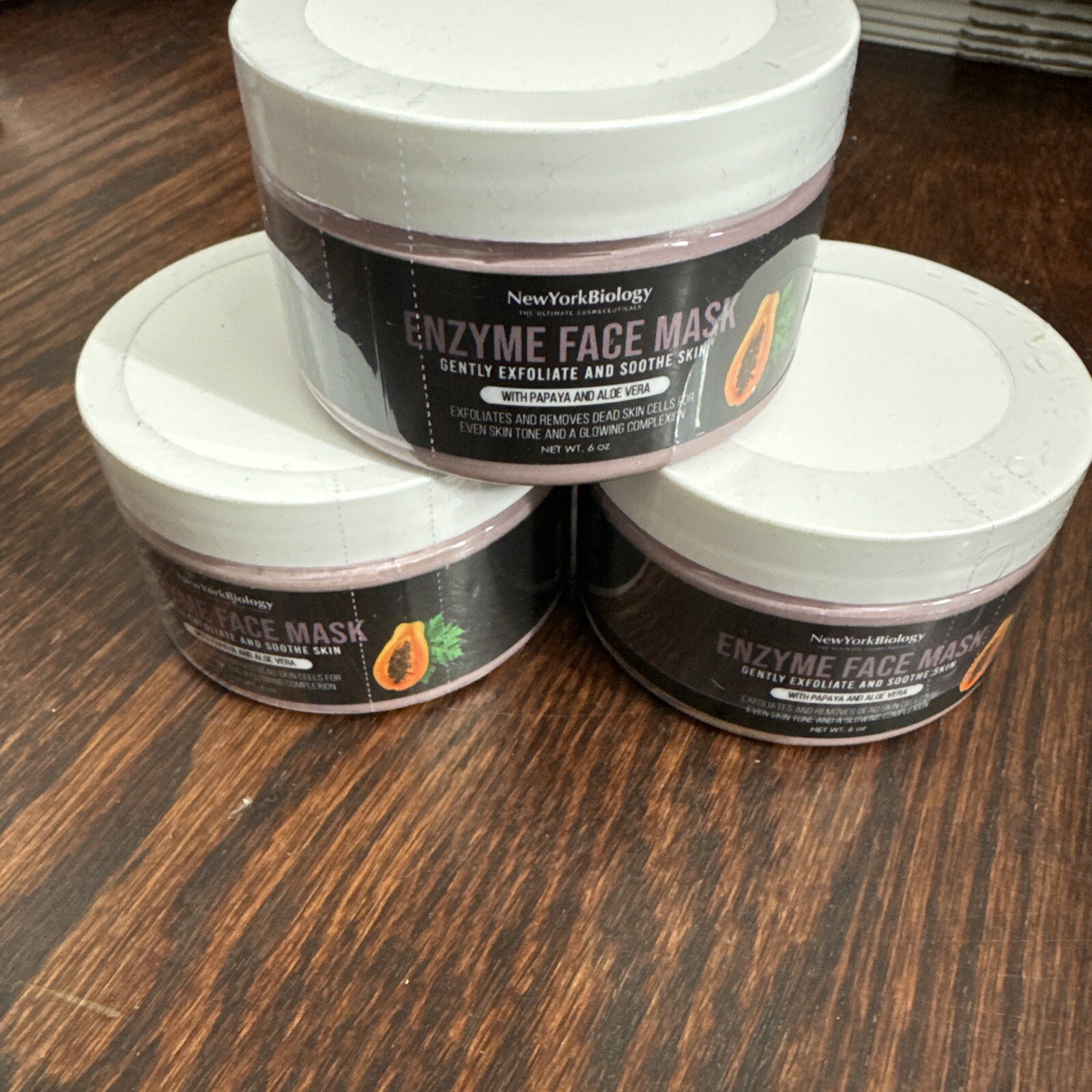 3Pack New York Biology Enzyme Facial Mask 6 oz Moisturizing and Hydrating SEALED