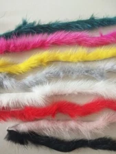 Real Fur Strip Plush Mink Fur Trim Pelt Hides Strip Sew Clothing Hat Craft 39''