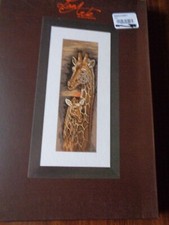 LANARTE CROSS STITCH ANIMALS COLLECTION KIT MOTHER AND BABY GIRAFFE 6.8" X 20"