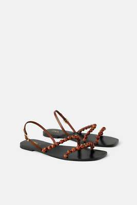 zara multicolored flat slide sandals