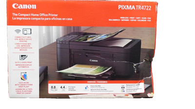 NEW Canon TR4722 Wireless Printer Copy Scan Fax Print Black ,New with Box Damage