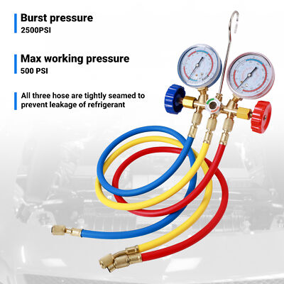 AC Diagnostic Manifold Freon Gauge Charging A/C