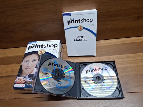 Broderbund The PrintShop Deluxe Version 21 (PC, 2005) Complete 4 CD Set - Picture 2 of 3
