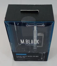 Classic Safety RAZOR with Chrome STAND for MEN M Black for Men Brand-NEW Sealed