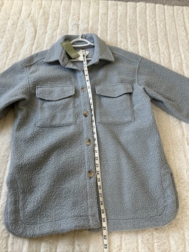 H&M Shirt Jacket Light Blue Womens Size M Fall Winter Staples Cozy - Picture 5 of 12