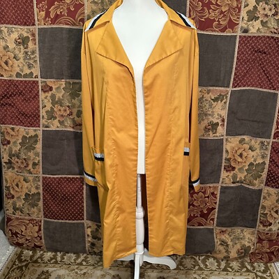 VINTAGE Robe By Weldon Belted Bathrobe Adult Large Gold Black Loungewear Smoking