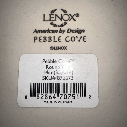 LENOX PEBBLE COVE 1pc 14” PLATTER/TRAY ROUND SERVING BLACK BNWOB. BEAUTIFUL - Picture 7 of 9