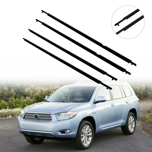 Fits 2008-2010 Toyota Highlander 4x Window Weatherstrip Seal Belt Moulding Trim - Imagen 4 de 9