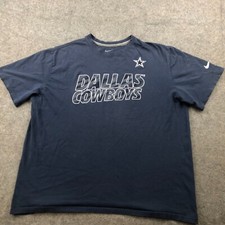 Dallas Cowboys Shirt Mens 2XL Blue Spell Out Star Logo Nike *