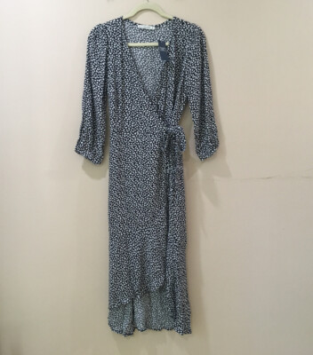 abercrombie wrap midi dress NEW Abercrombie & Fitch Satin Draped Wrap Midi Dress