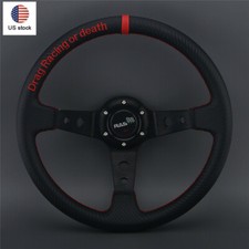 Carbon Fiber 14in350mm 3 Spoke Deep Dish 6 Bolt Jdm Sport Racing Steering Wheel