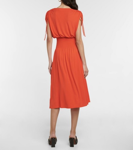 NWT Proenza Schouler - White Label Sz 4 draped crepe midi dress Fiery Red - Picture 11 of 13