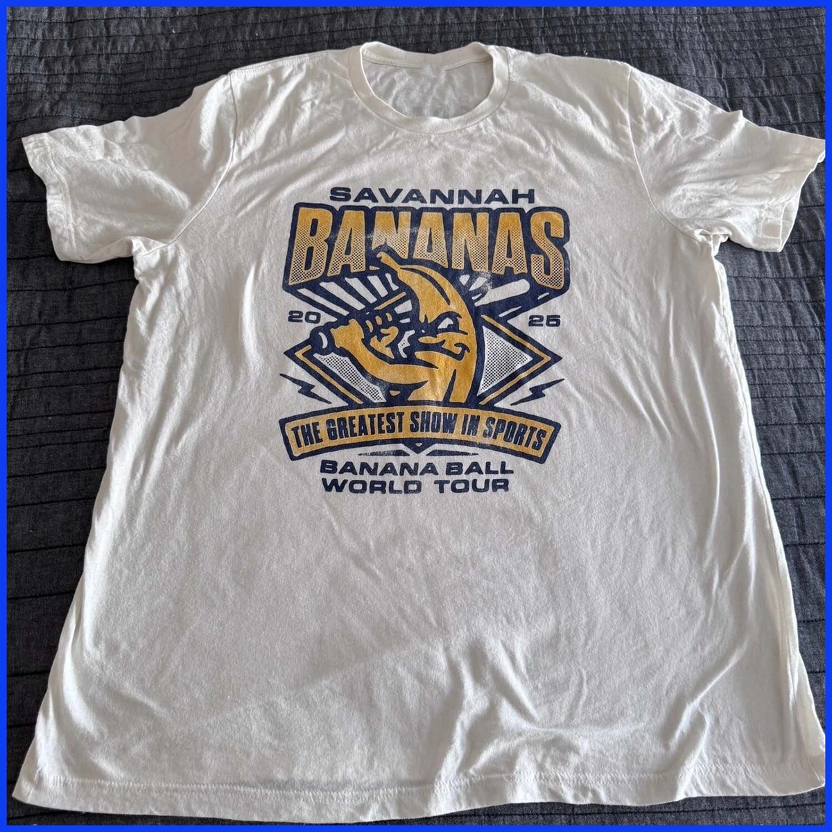 Savannah Bananas 2025 Banana Ball World Tour White Reprint T-Shirt