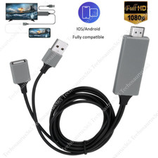 USB HDMI Mirroring Cable Phone To Digital TV HDTV AV Adapter For iPhone Android