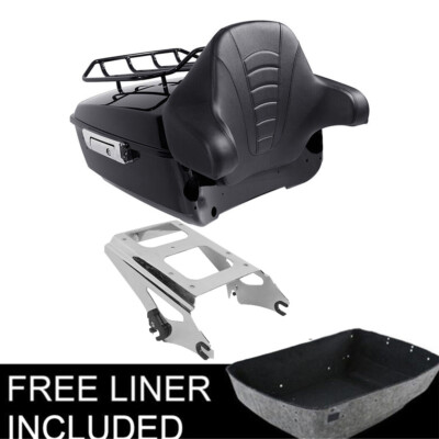 King Pack Trunk Backrest Pad Mount Fit For Harley Tour Pak Road Glide King 09-13