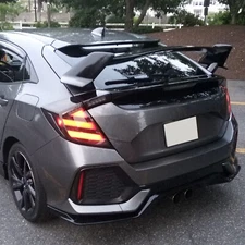 For 2016-2021 2017 Honda Civic Hatchback Type-R Rear Trunk Spoiler Matte Black