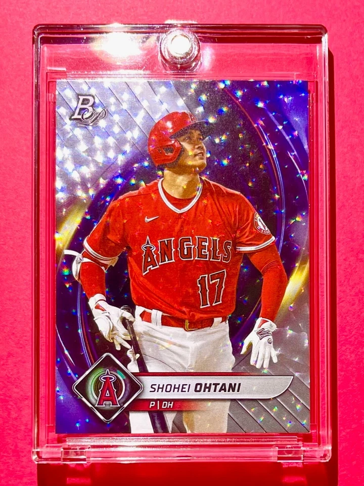 Shohei Ohtani RARO REFRACTOR DE HIELO PLATEADO BOWMAN PLATINUM SP TARJETA DE INVERSIÓN ¡COMO NUEVA! Foto 4 de 4