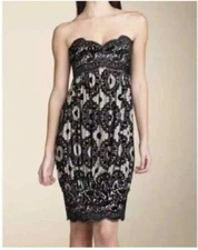 Diane Von Furstenberg Marcella Dress Strapless Black Velvet Burnout  Sz 8  NWOT 