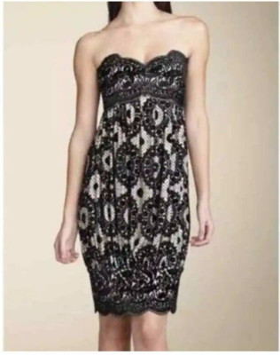 Diane Von Furstenberg Marcella Dress Strapless Black Velvet Burnout  Sz 8  NWOT 