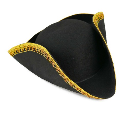 Skeleteen Colonial Black Tricorn Hat 