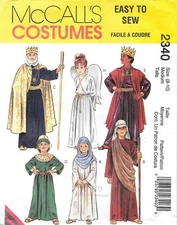 McCalls # 2340 Sewing Pattern Nativity King Angel Shepard Wise Men Costumes 8-10