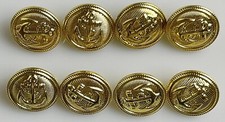 SMALL 8 Pieces Gold Metal 15mm sleeve buttons Anchor for Suit Blazer Jacket