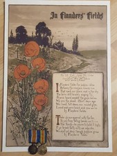 WWI - IN FLANDERS' FIELDS POEM JOHN MCRAE- MILITARY ART PRINT REMEMBRANCE WW1