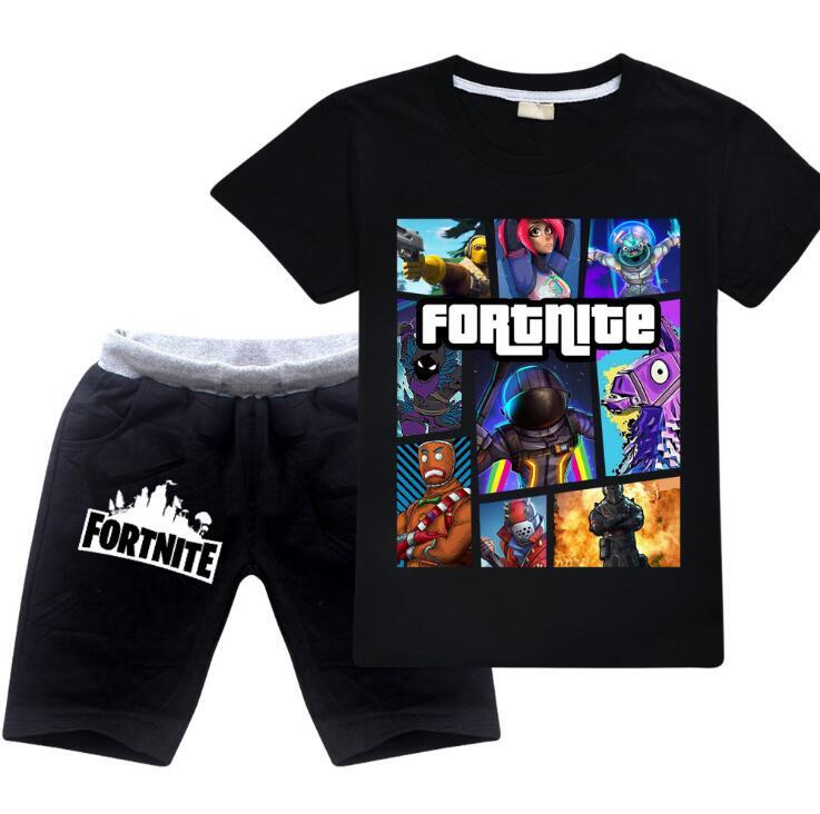 Kids Boys Girls Fortnite T-shirt+Pants 100% Cotton Summer Outfit
