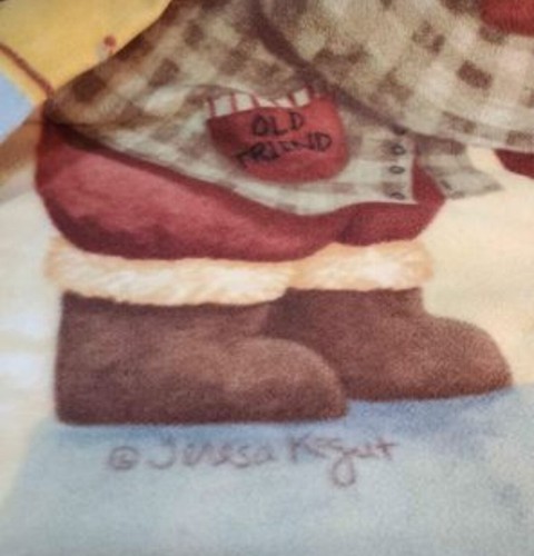 2005 Teresa Kogut Throw Blanket Greatest Gift Fleece Winter Bear Heart Vtg EUC - Picture 2 of 10