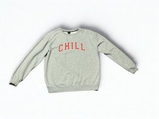 kids art class sweatshirt Gray Size XXL 18 With Chill In Red Letters