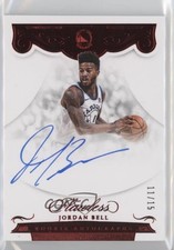 2017-18 Panini Flawless Rookie Auto Ruby 11/15 Jordan Bell #RA-JB Auto 3d3