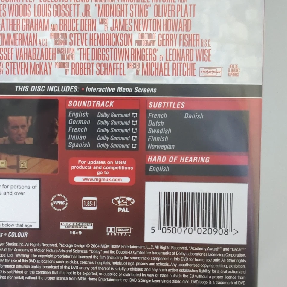 Midnight Sting / Diggstown (1992) DVD PAL Region 2 VGC James Woods Louis Gossett - Image 4 of 4