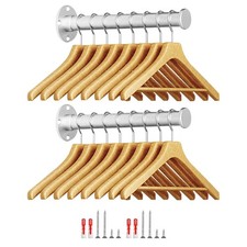 Metal Wall Mounted Clothes Rack, Aluminium Alloy Clothing Rack for Hanging Ga...